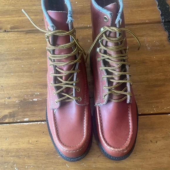 Vintage Wearmaster Sears USA Motorcycle Indy Biker Work Boots Brown Leather 11